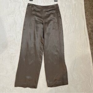Giorgio Armani silk linen Swiss dot taupe trousers IT 42